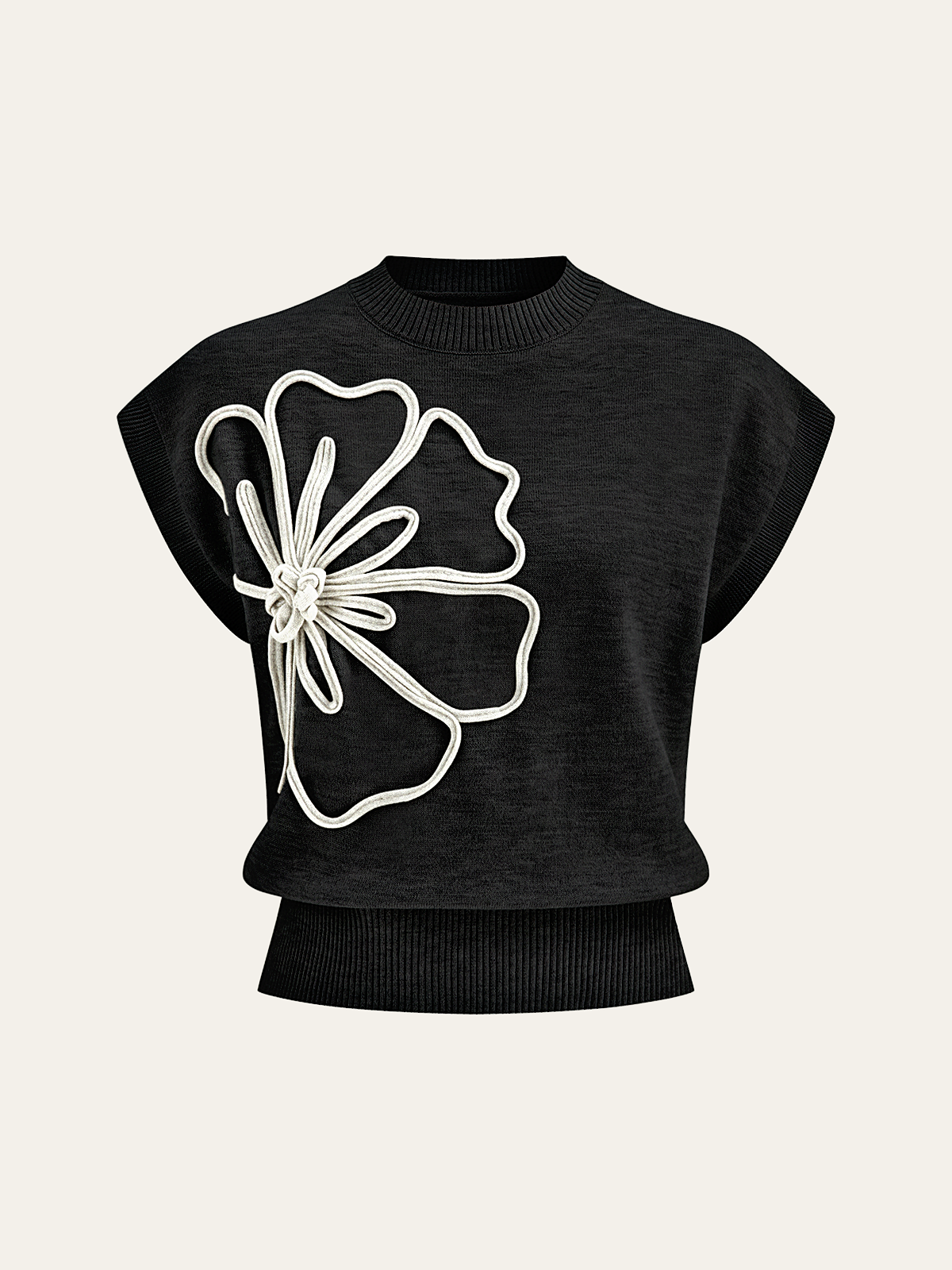 TOP DE PUNTO CON APLIQUE FLORAL