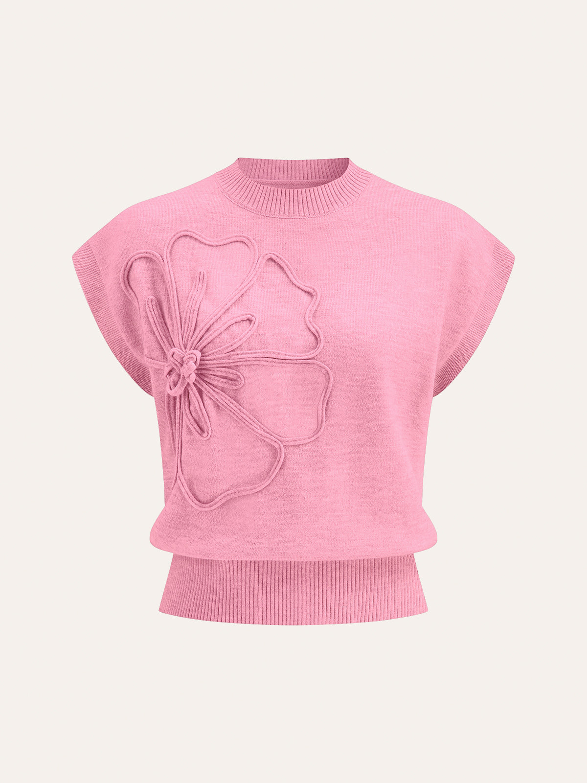 TOP DE PUNTO CON APLIQUE FLORAL