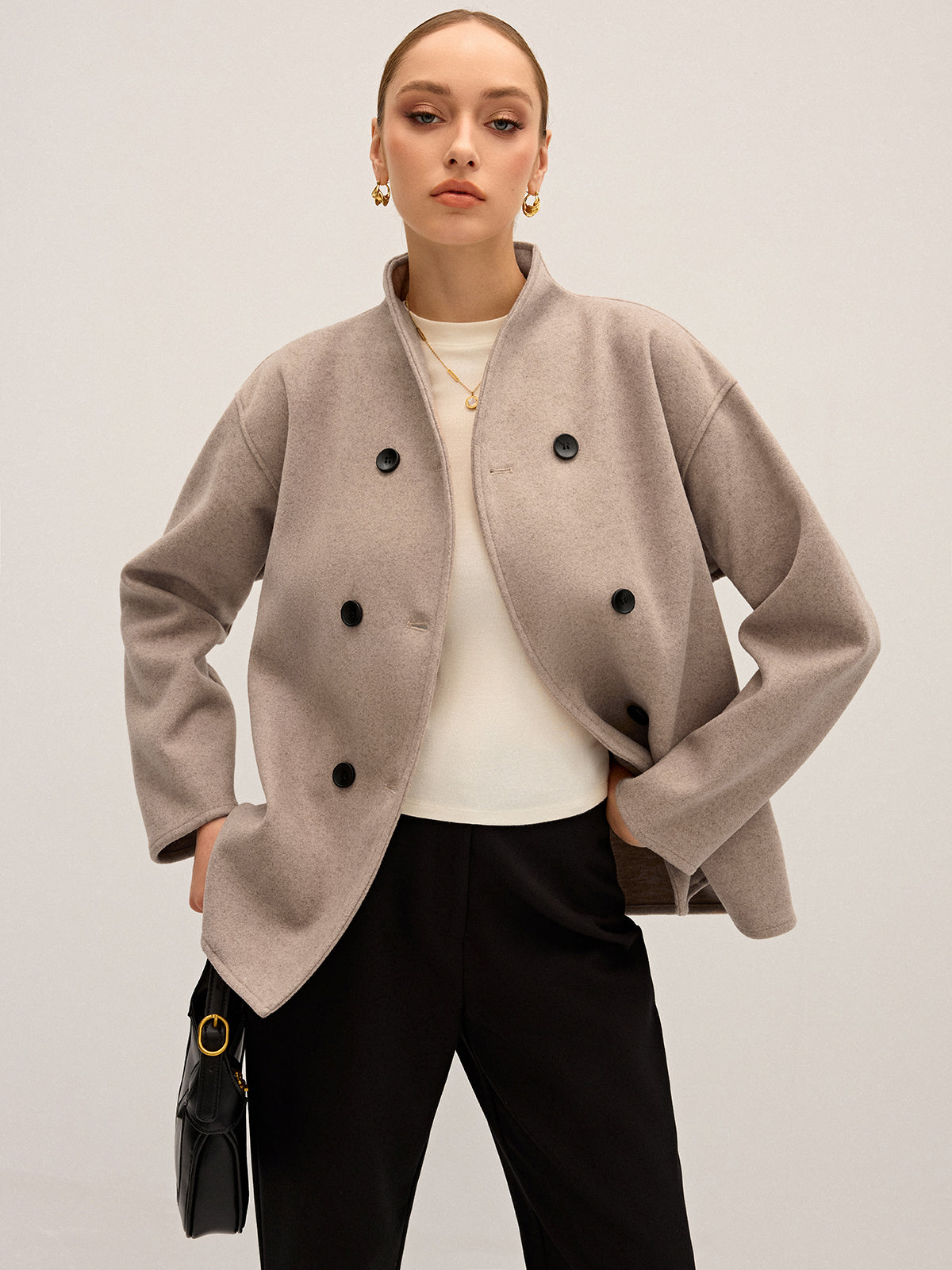 CHAQUETA OVERSIZE CON DOBLE ABOTONADURA