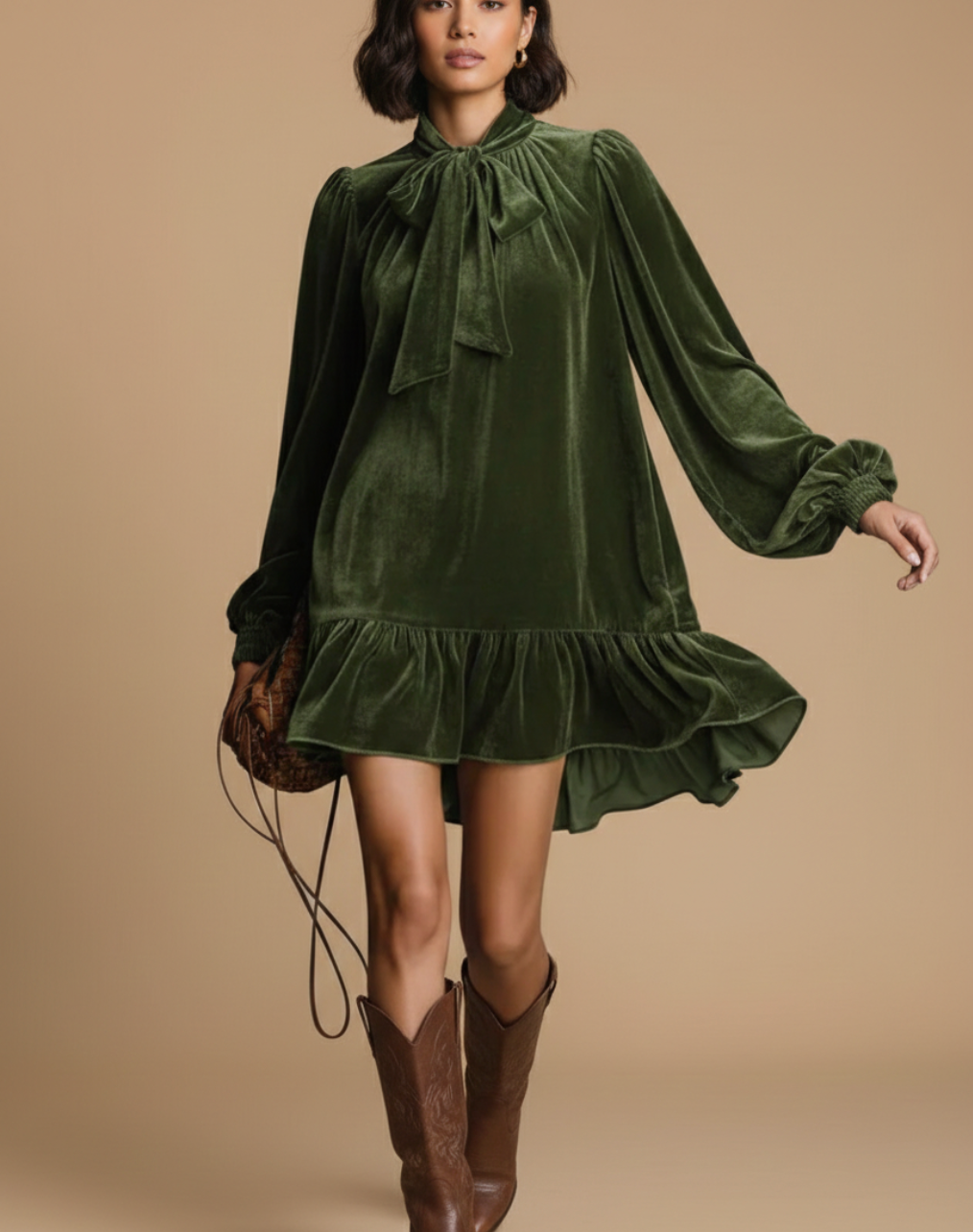 Vestido holgado de terciopelo