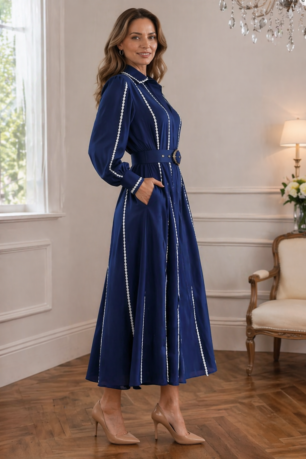 ALEXIA | Elegante vestido con cinturón