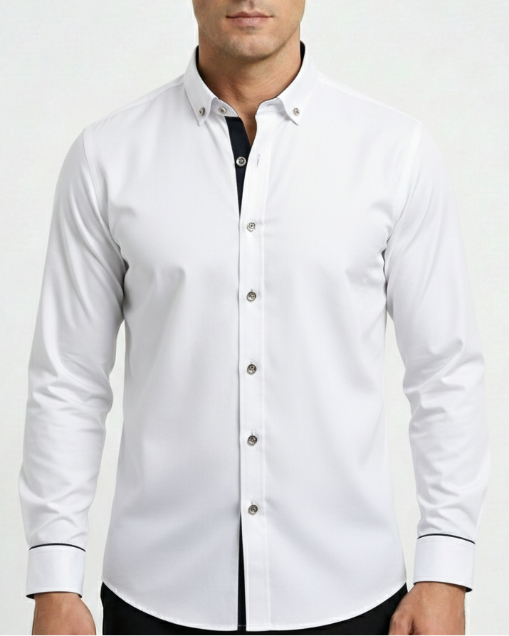 Camisa clásica manga larga hombre