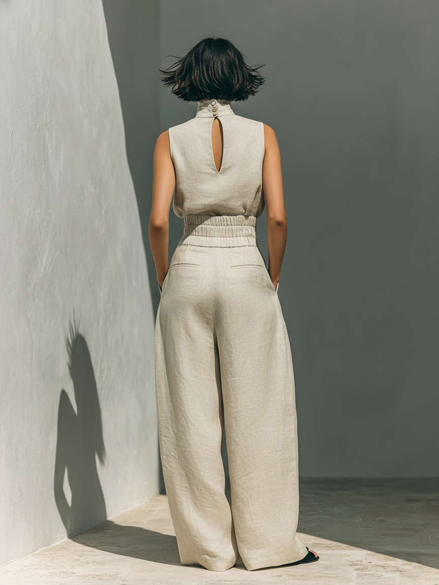 ZIRELLA | Conjunto minimalista con pantalones de pierna ancha