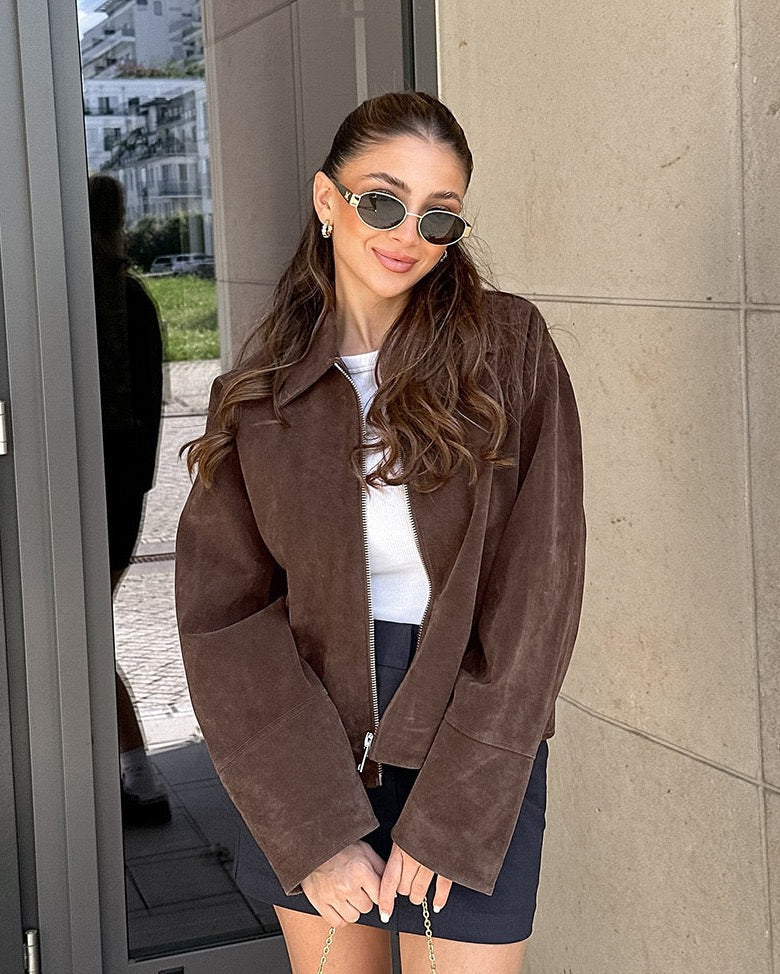 CHAQUETA CROPPED EFECTO ANTE