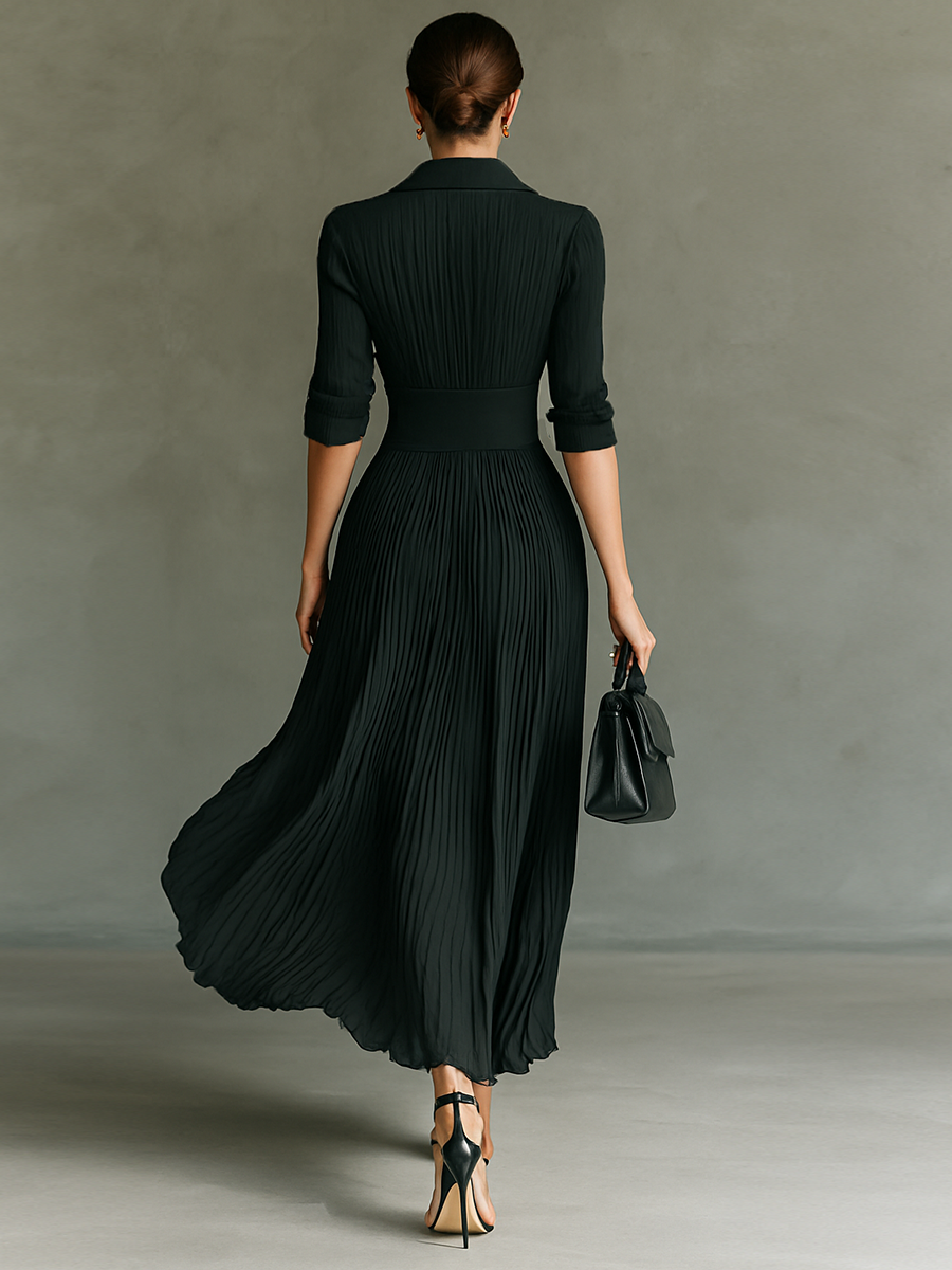 Vestido de cuello solapado