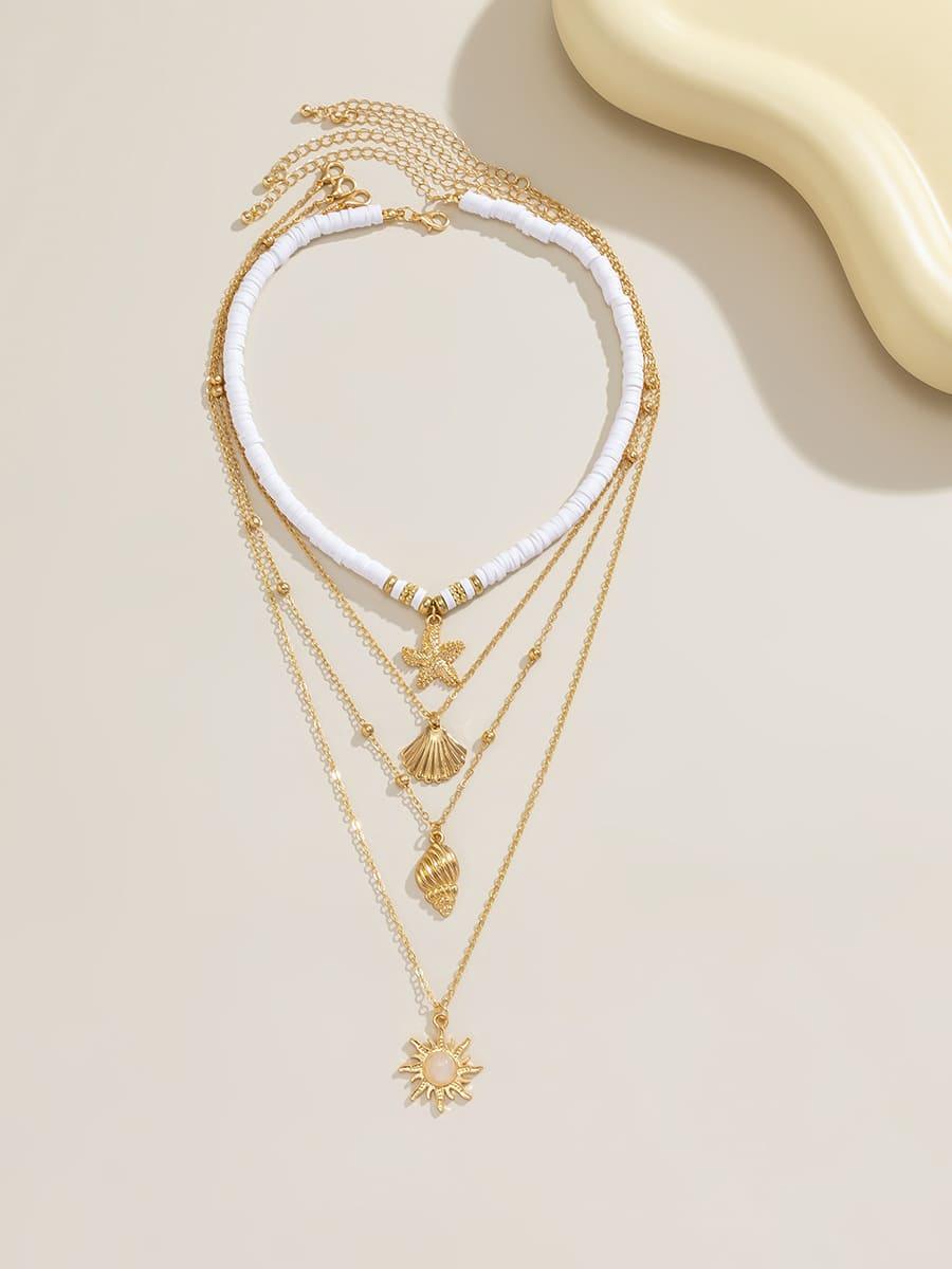 Collar conjunto con estrella de mar del Pacífico Sur