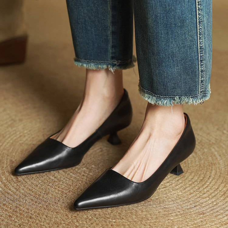 Tacones de cuero