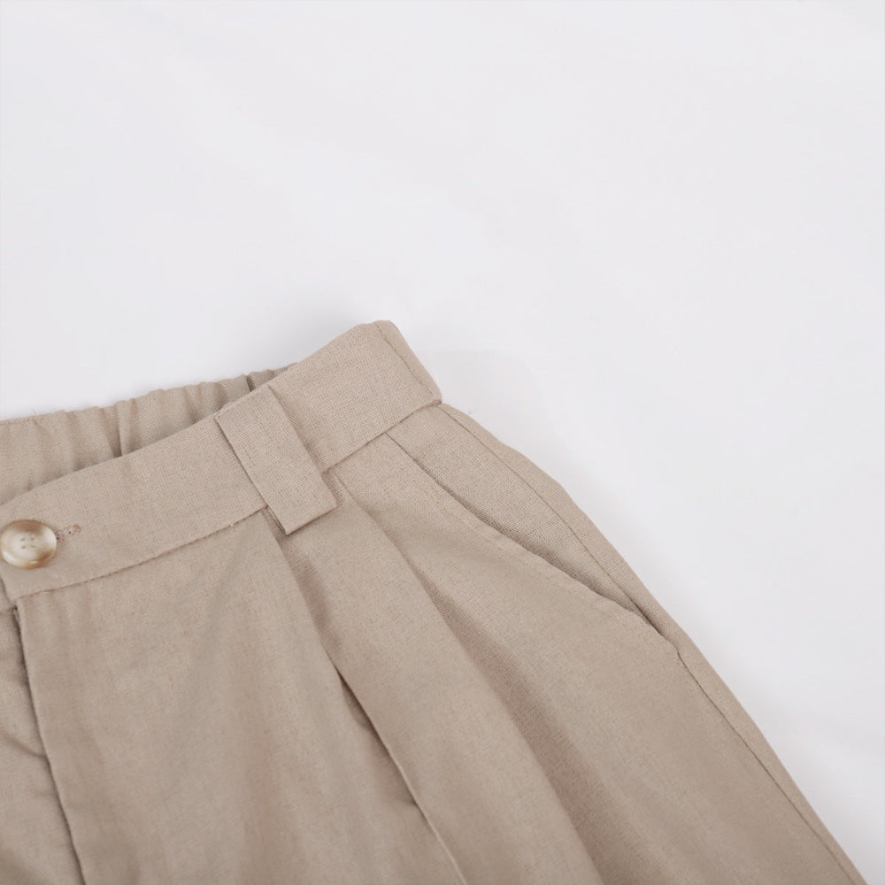 Conjunto tipo lino plisado con cuello en V