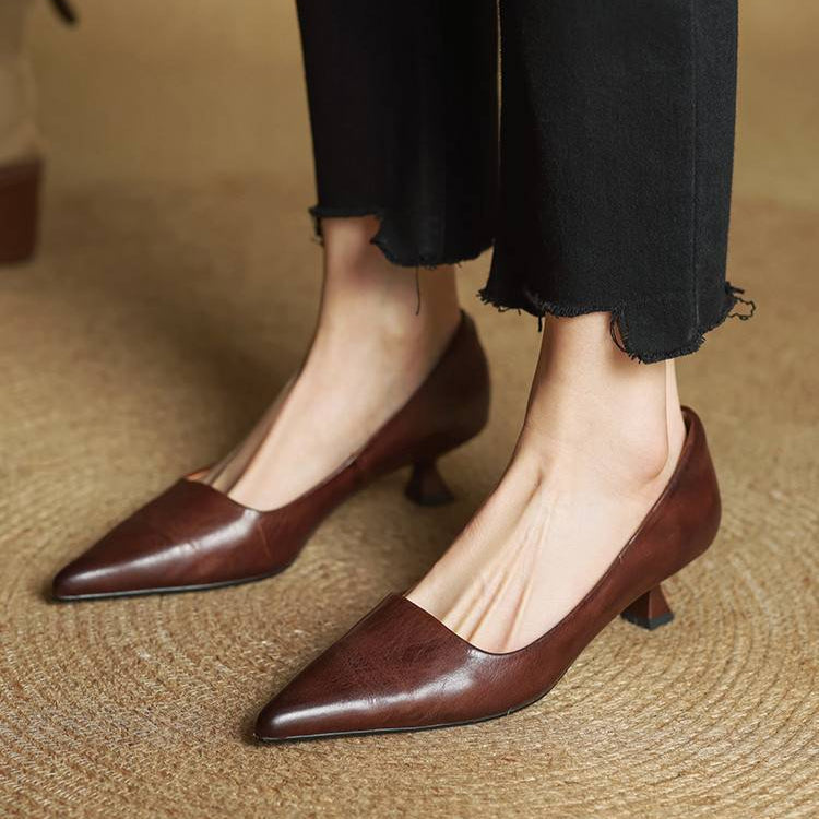 Tacones de cuero