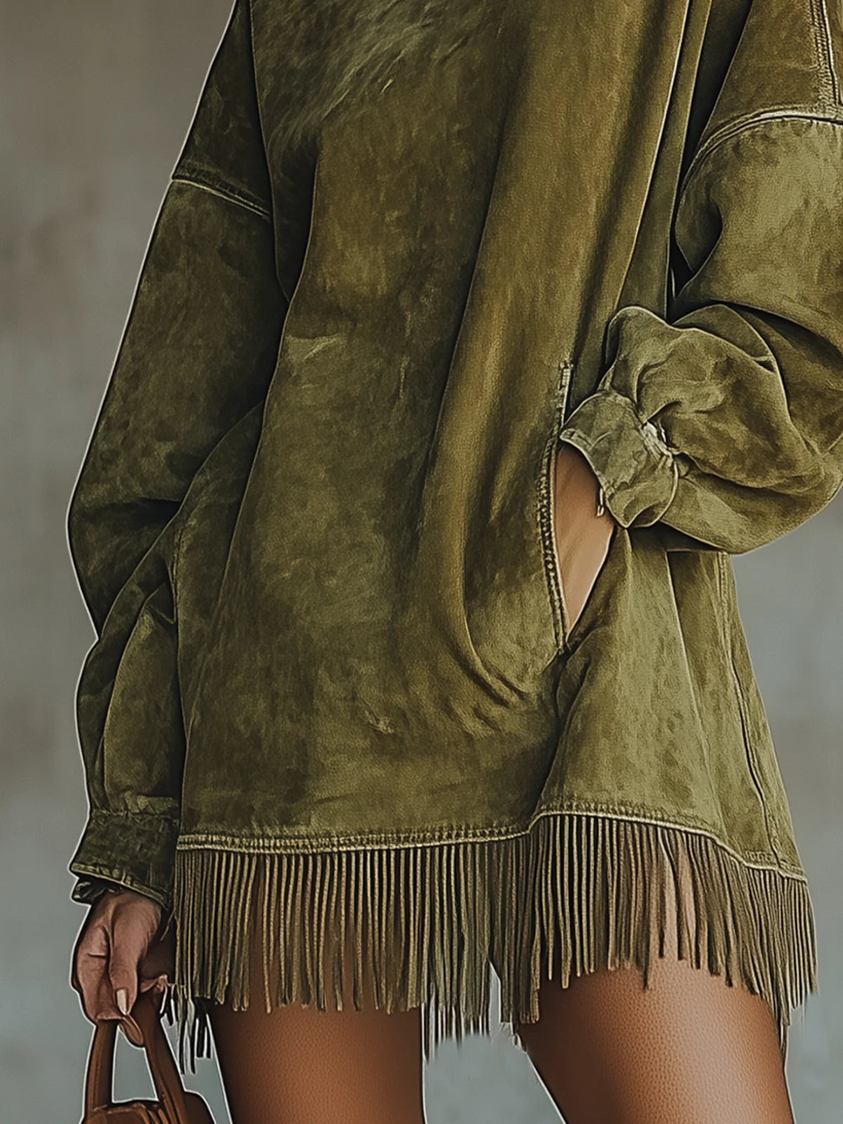 Vestido de ante con flecos