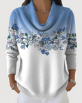 Suéter floral cuello envolvente
