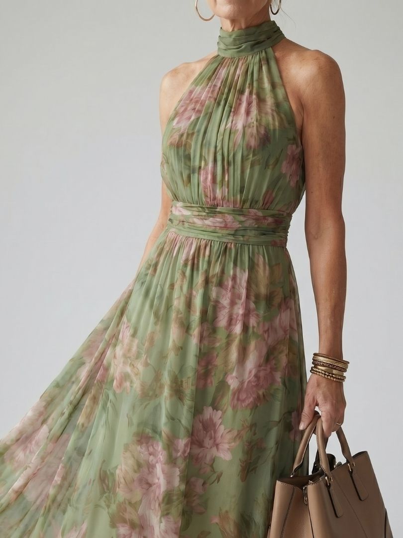 MIRELY | Vestido midi con cuello halter Marsciato