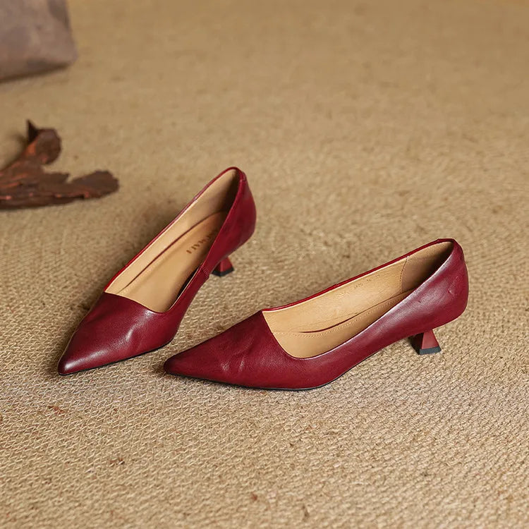 Tacones de cuero