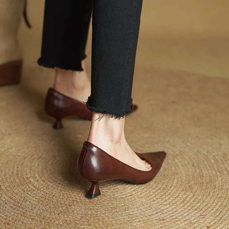 Tacones de cuero