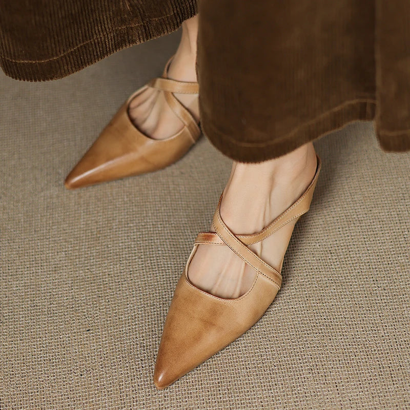 Zapatos de tacón de cuero