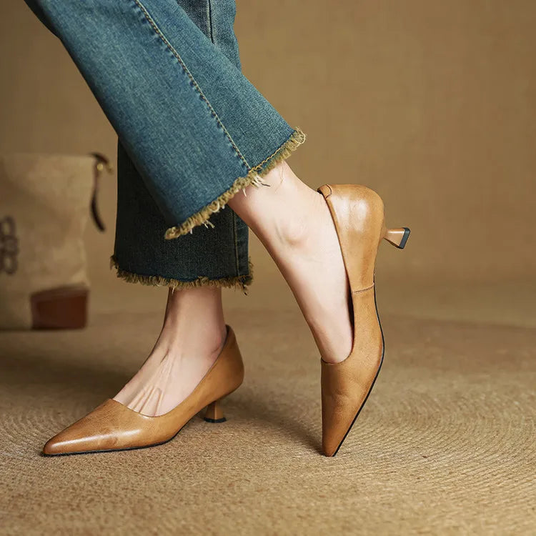 Tacones de cuero
