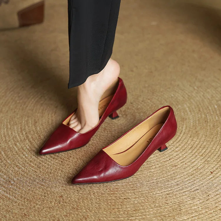 Tacones de cuero