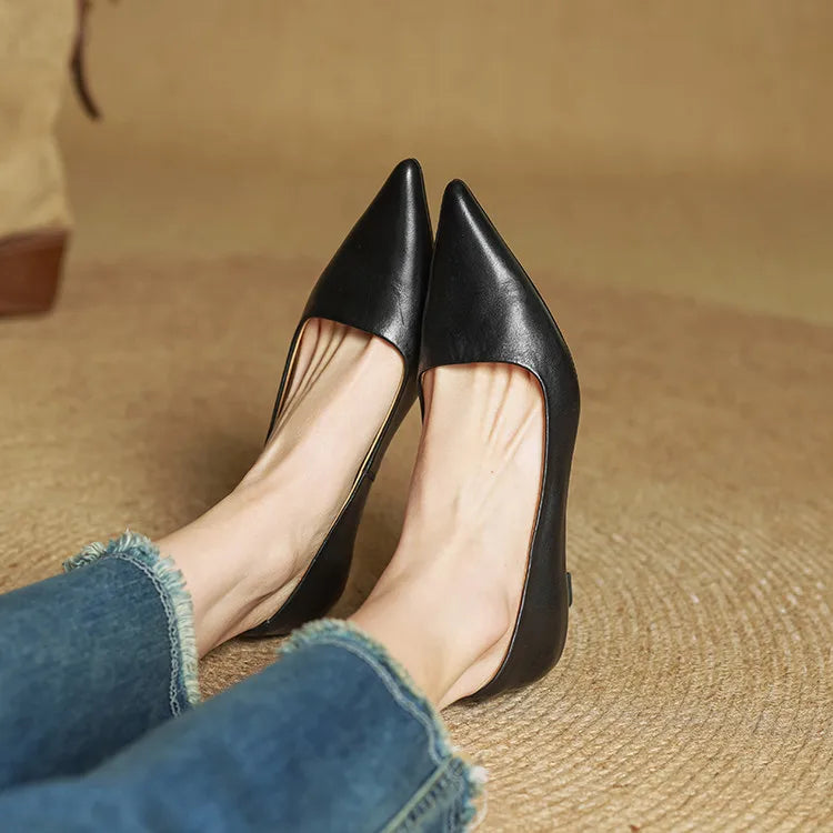 Tacones de cuero