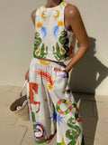 Conjunto con estampado y cintura elástica
