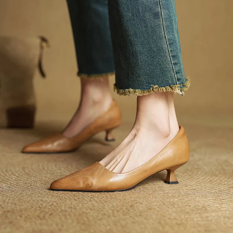 Tacones de cuero