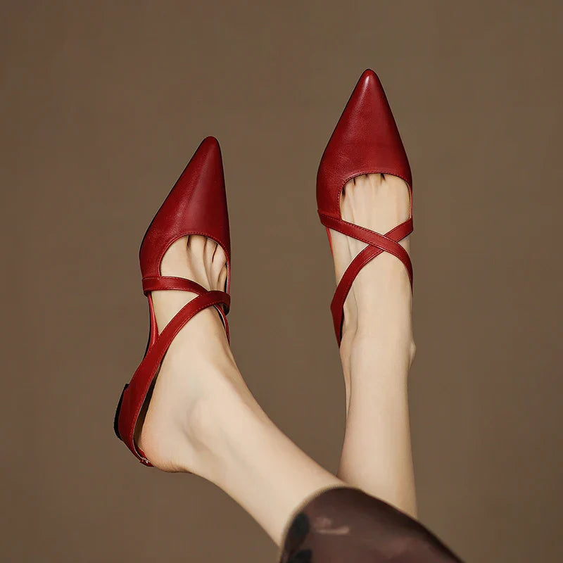Zapatos de tacón de cuero