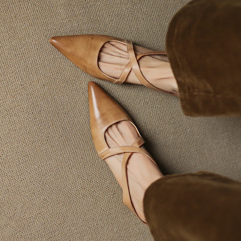Zapatos de tacón de cuero