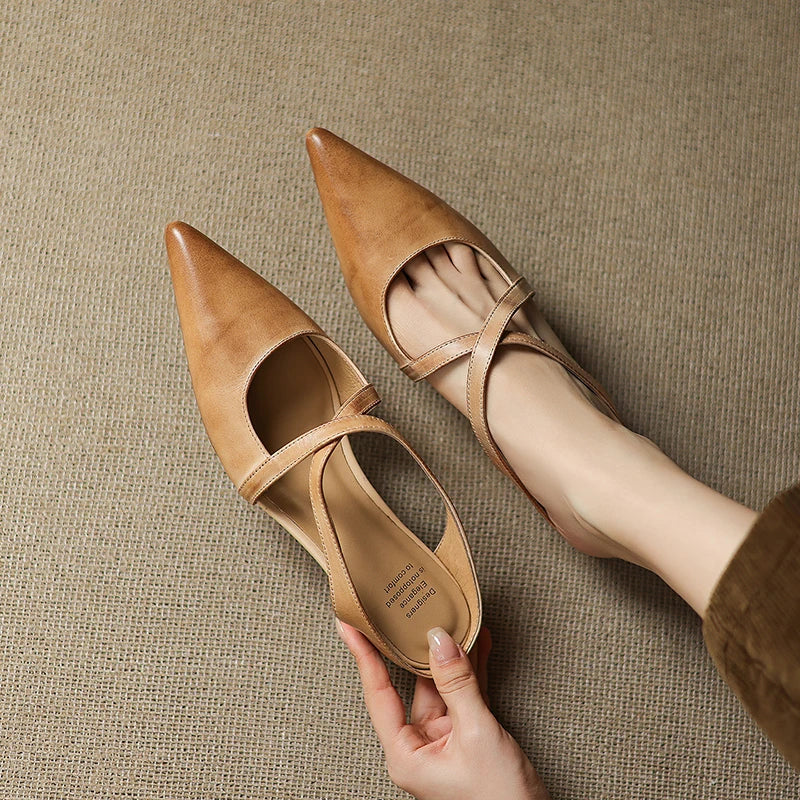Zapatos de tacón de cuero