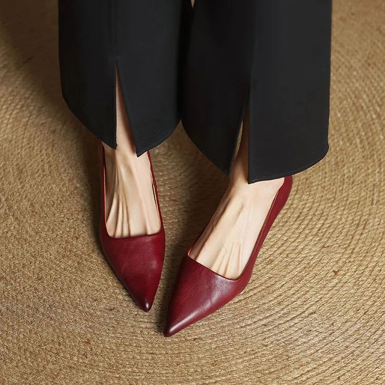Tacones de cuero