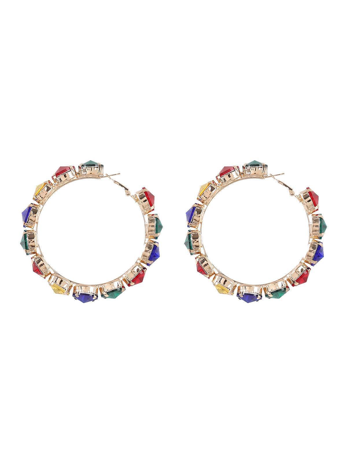 PENDIENTES ARO CON PIEDRAS ENGASTADAS