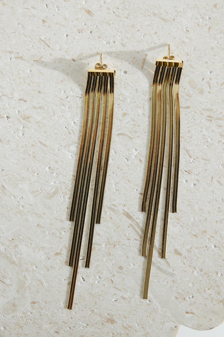Pendientes Glam chapados en oro de 18k