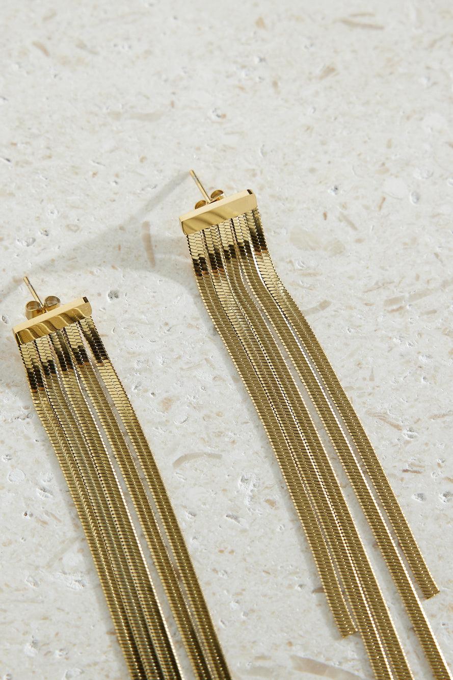 Pendientes Glam chapados en oro de 18k