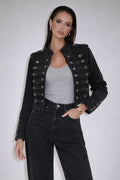 CHAQUETA CORTA ESTILO MILITAR CON BOTONES