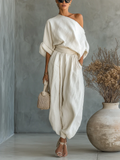 Eleonora — Elegante conjunto de dos piezas con un solo hombro