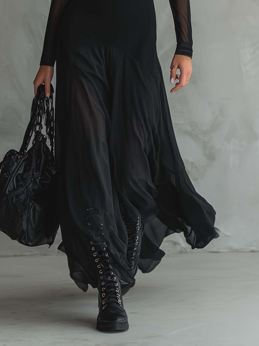 Vestido elegante de Tul Negro