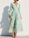 VENIRA | Vestido midi floral verde