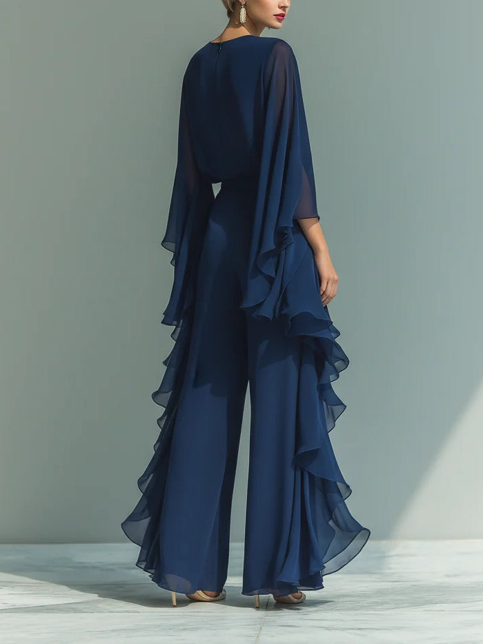 Aurora | Elegante vestido de gasa con volantes