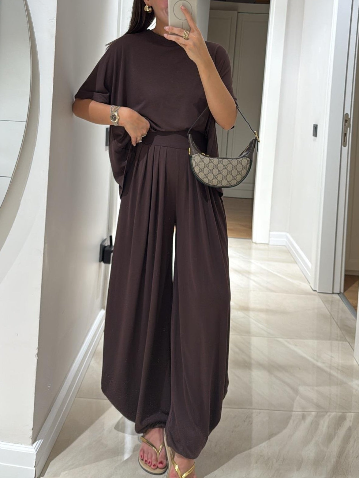 Conjunto de top y pantalón ancho