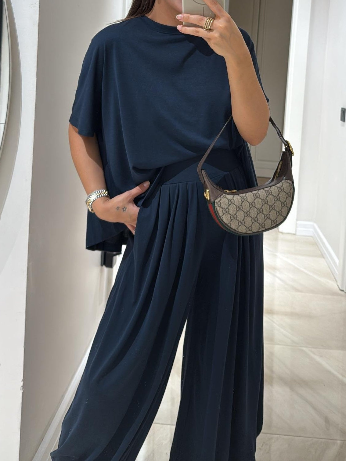 Conjunto de top y pantalón ancho