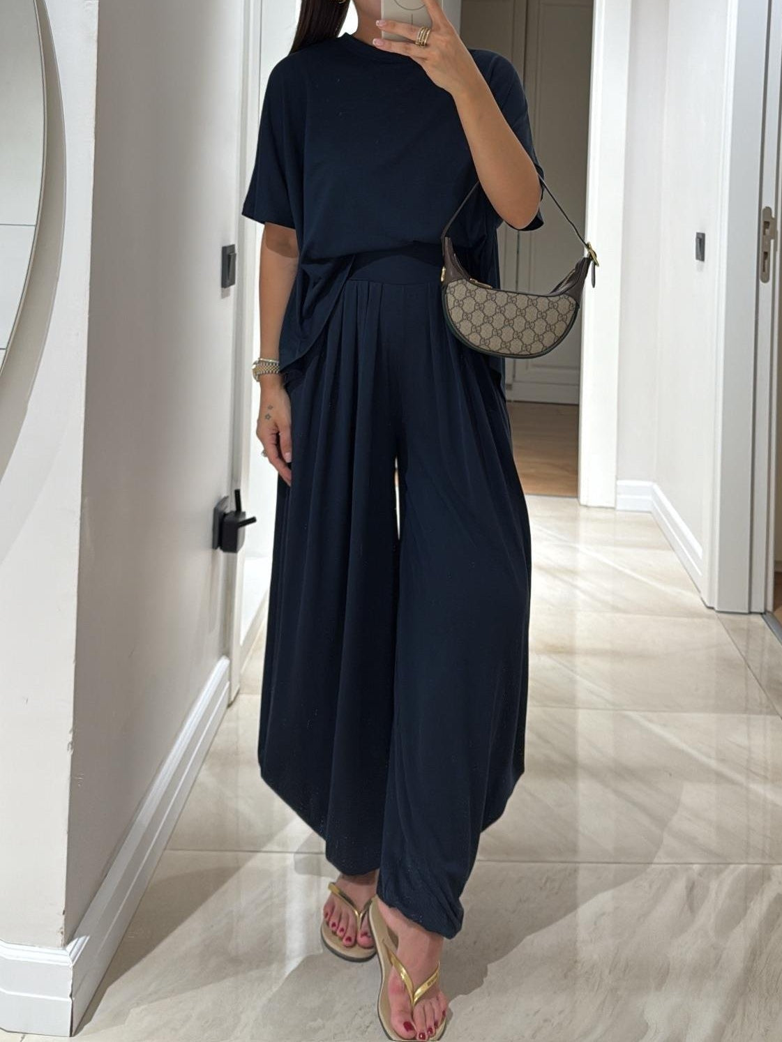 Conjunto de top y pantalón ancho