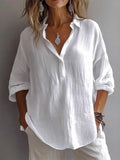 Camisa holgada de lino manga larga