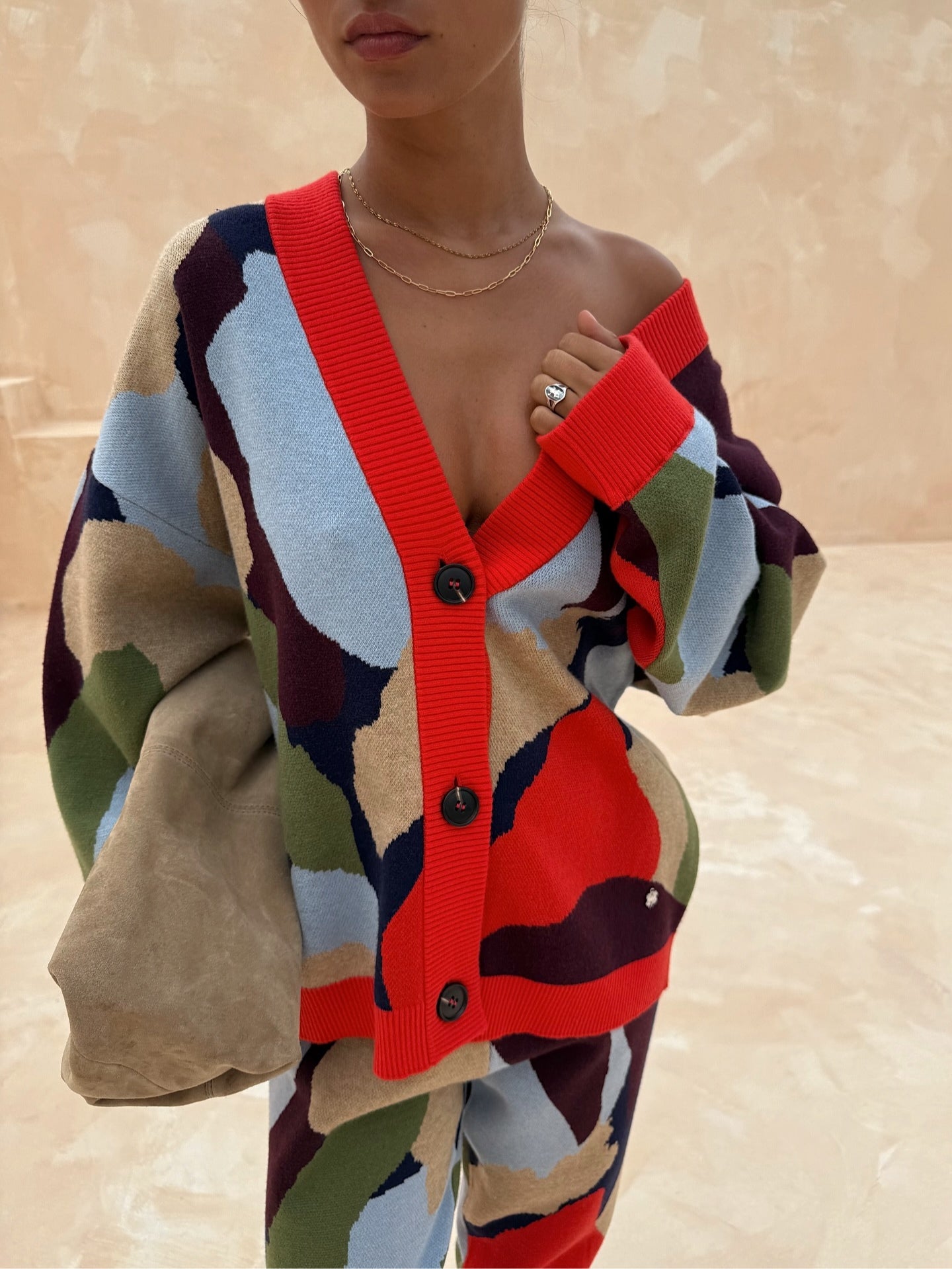 Chaqueta de punto con estampado