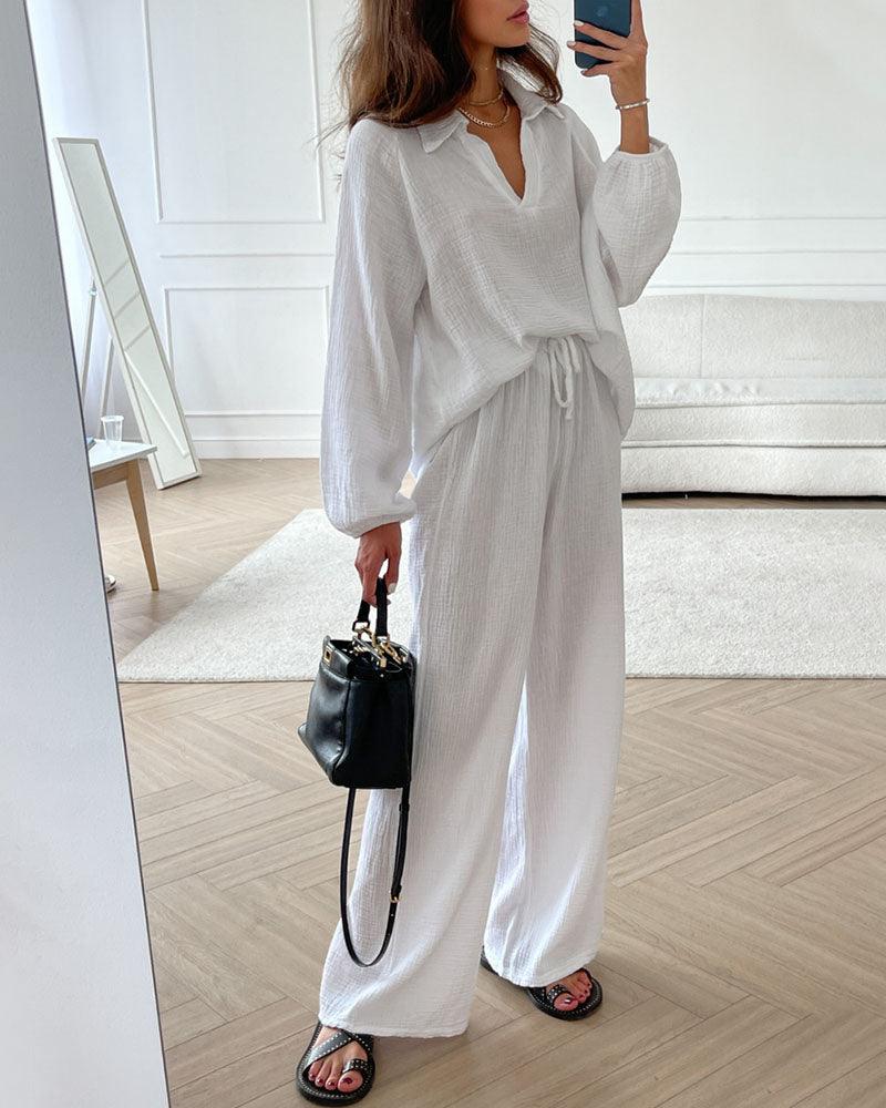 Conjunto con escote en V