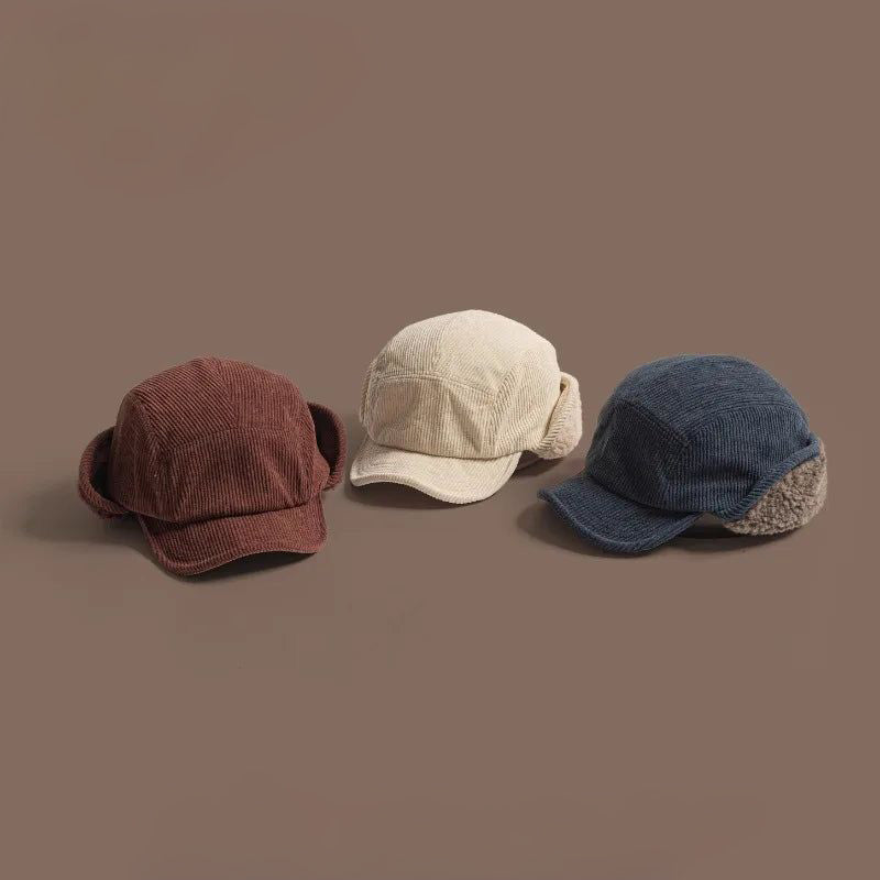 Gorro de punto acanalado con orejeras