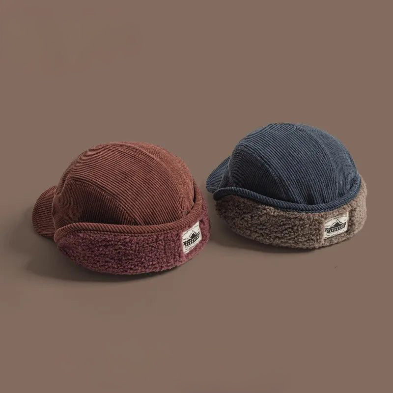 Gorro de punto acanalado con orejeras