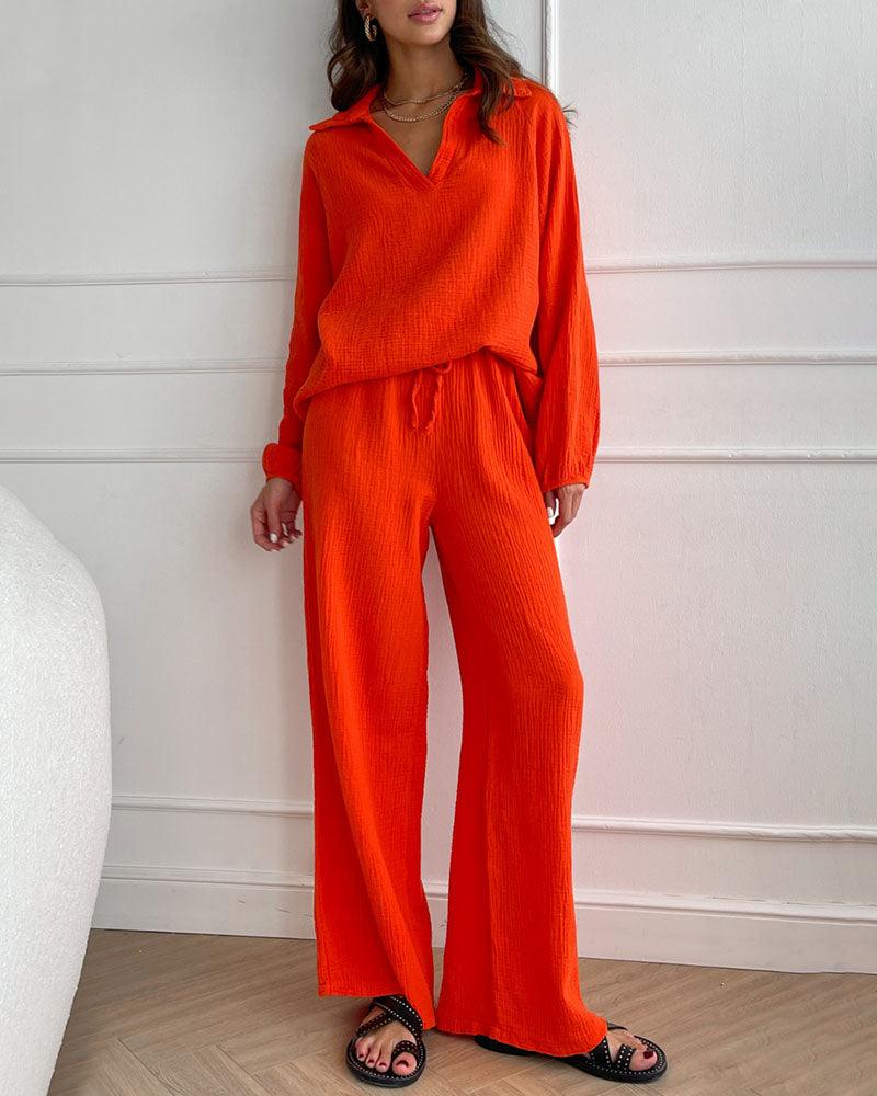 Conjunto con escote en V