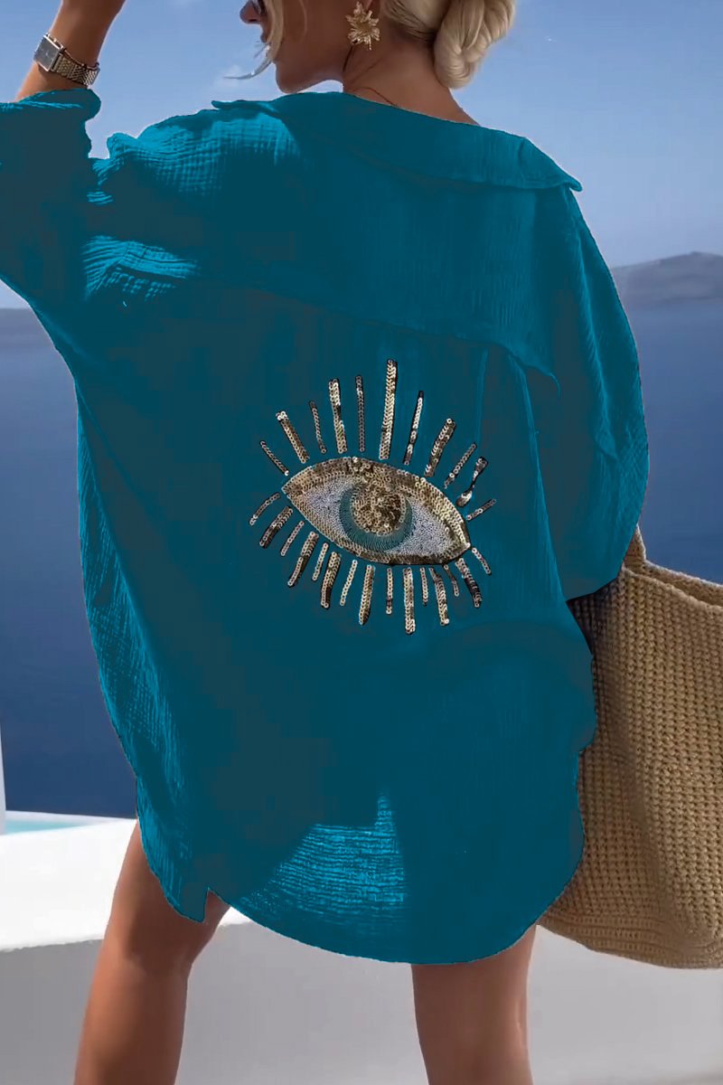 Camisa con lentejuelas y cuentas
