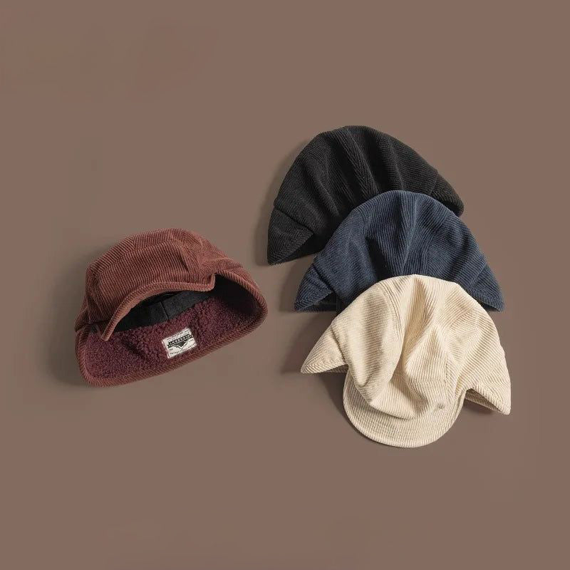 Gorro de punto acanalado con orejeras