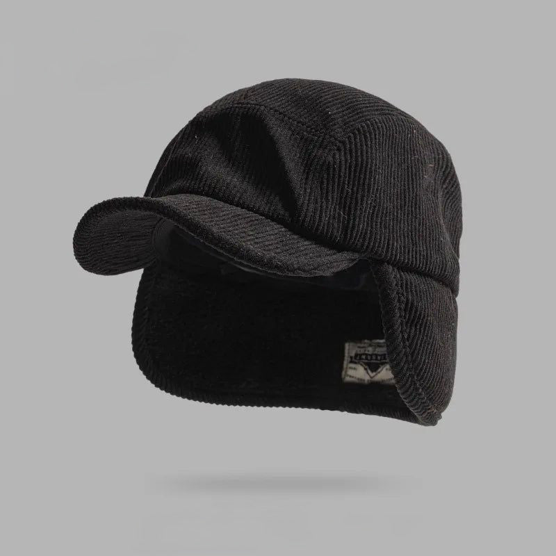 Gorro de punto acanalado con orejeras