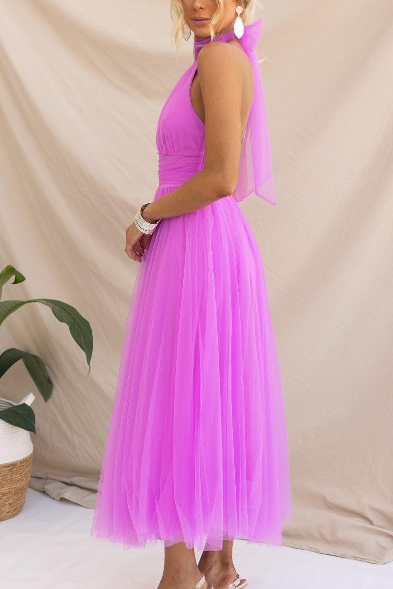 Vestido largo con cuello halter