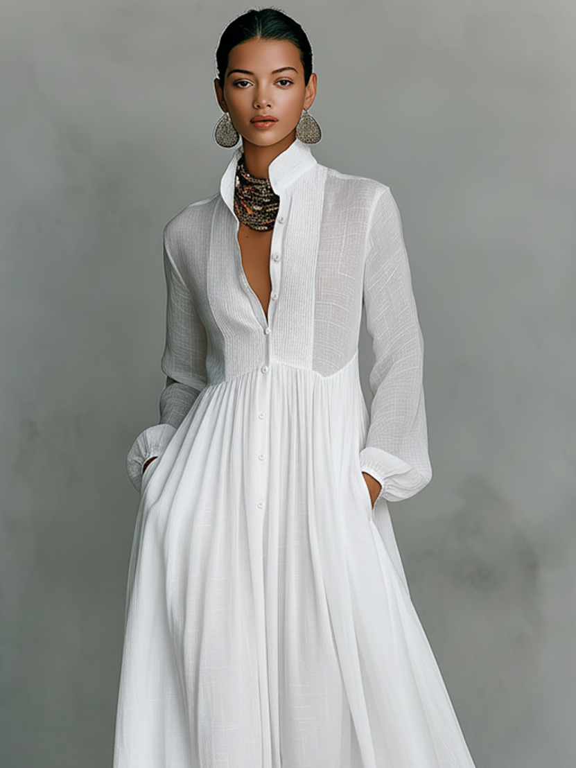 Vestido de algodón y lino